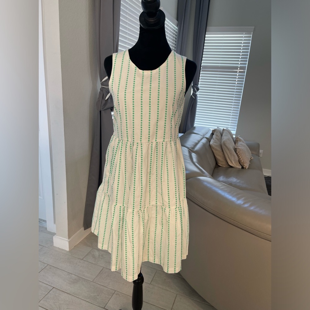 Brooke Wright Chloie cotton sleeveless tiered Dress S